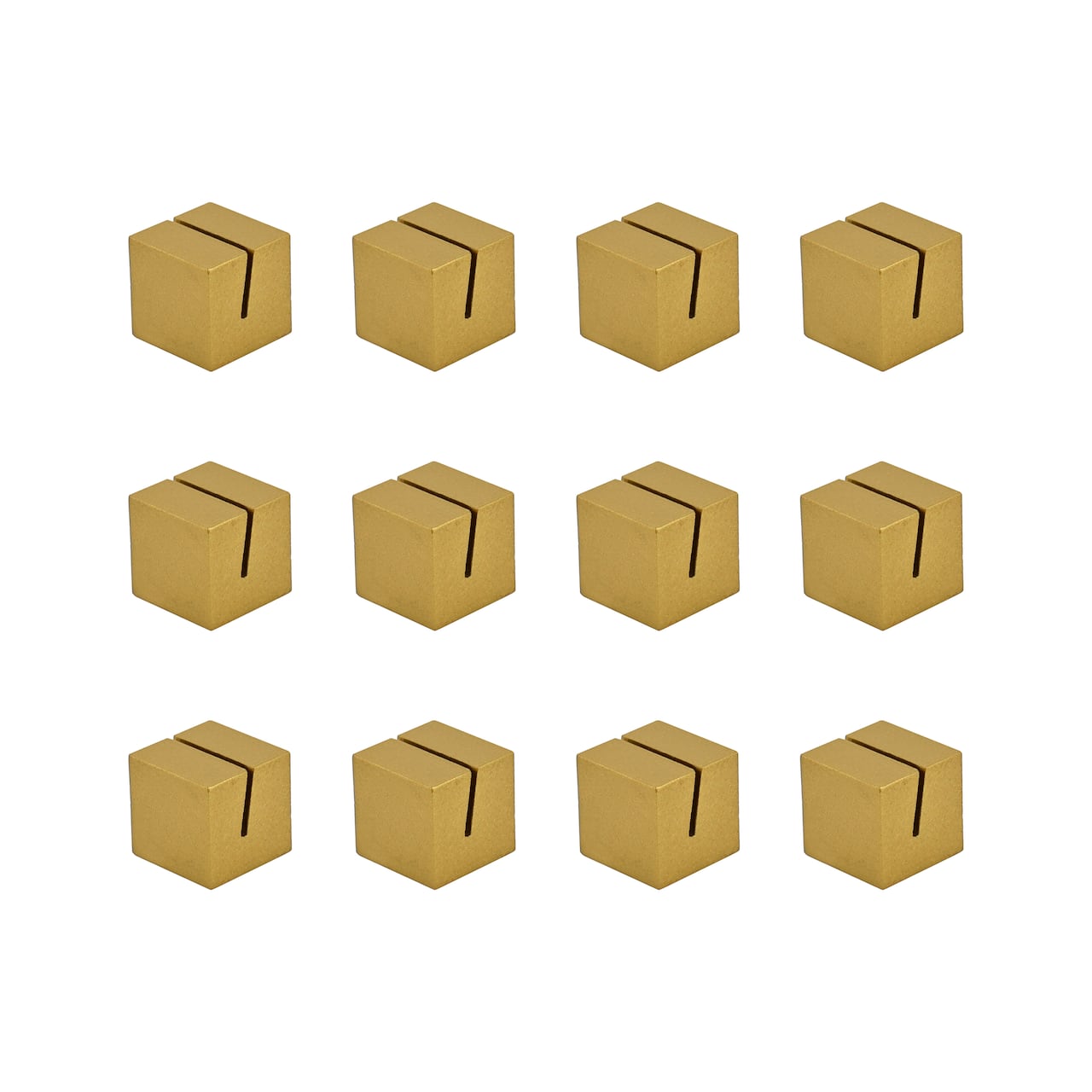 6 Packs: 12 ct. (72 total) 1" Gold Block Place Card Holders by Celebrate It™